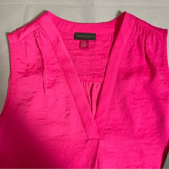 NWT New Vince Camuto Pink Rumpled Satin Sleeveless Blouse Size XS - Picture 12 of 12